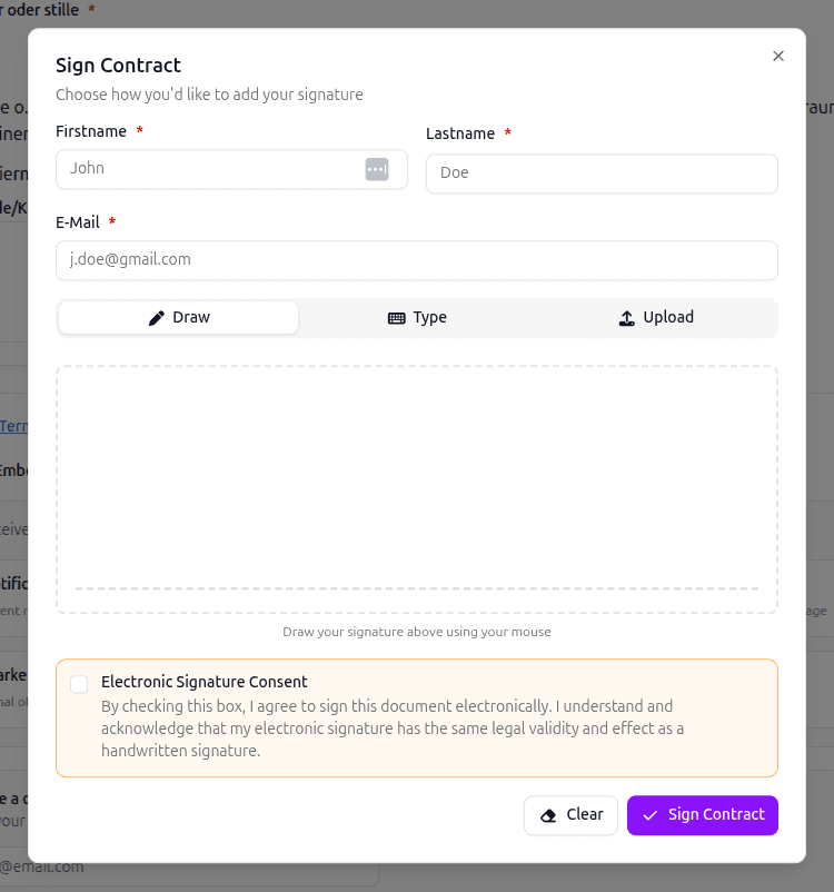 inkStar E-Signatur-Erfassung mit Zeitstempel und digitaler Nachweisführung