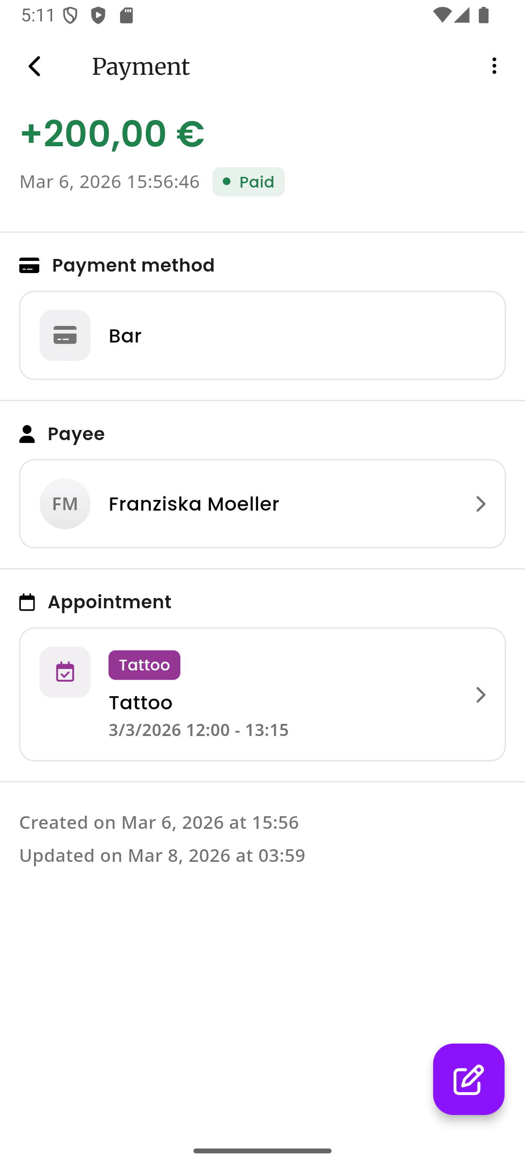 inkStar Zahlungsdetails mit Ratenzahlungsoptionen